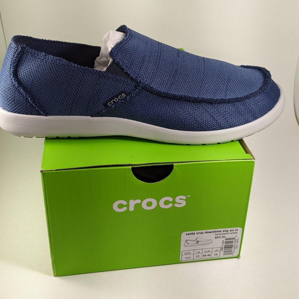 Crocs Men's Santa Cruz Downtime Slip On Loafer- size 11, Navy